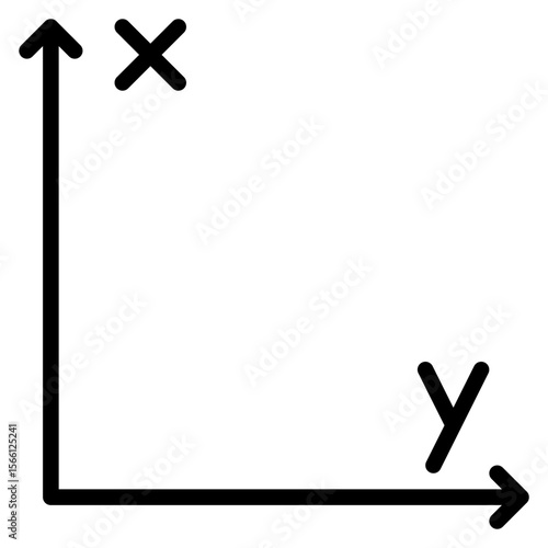 X Axis icon vector image. Can be used for 3d Printing.
