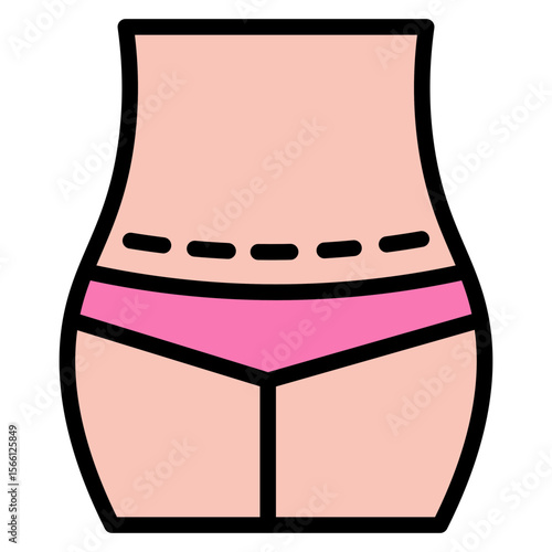 Tummy Tuck icon vector image. Can be used for Plastic and Cosmetic Surgery.