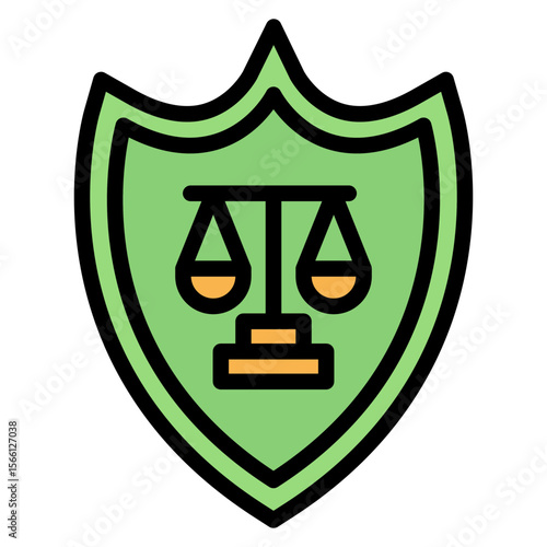 Legal Shield icon vector image. Can be used for Legal Services.