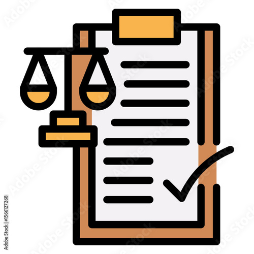 Legal Compliance icon vector image. Can be used for Legal Services.