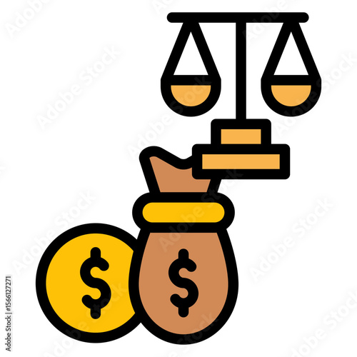 Legal Fees icon vector image. Can be used for Legal Services.