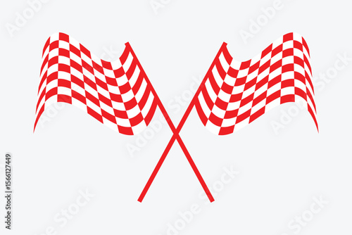 Two Race flag vector silhouette. Race flag sign and symbol. Checkered racing flag icon. eps 10