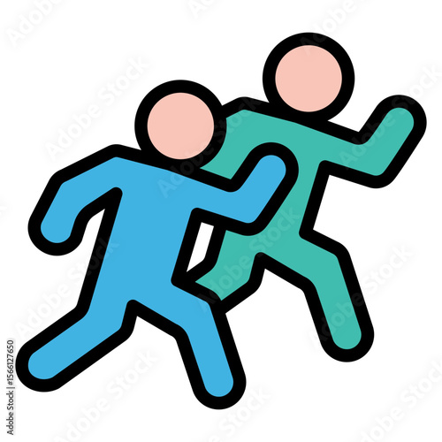 Running Group icon vector image. Can be used for Marathon.