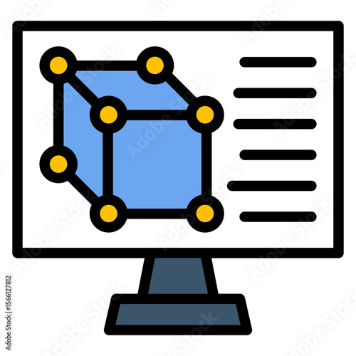 CAD Software icon vector image. Can be used for Engineer in Mechanics.