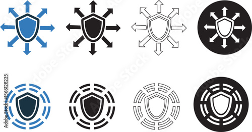 Network, protect, target, antivirus, firewall icon