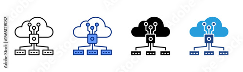 Big Data icon sheet multiple style collection