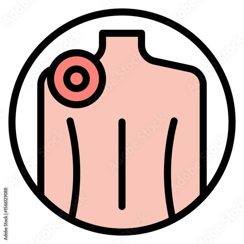 Shoulder Pain icon vector image. Can be used for Body Ache.