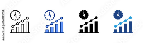 Real-Time Analytics icon sheet multiple style collection