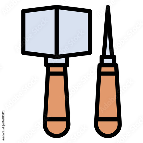 Leather Craft Tools icon vector image. Can be used for Crafting.