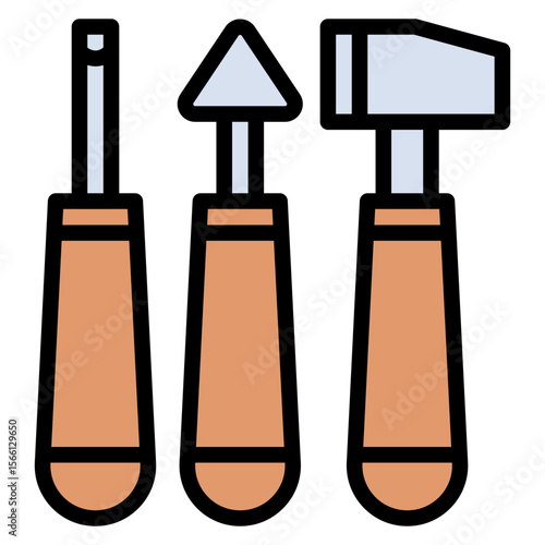 Sculpting Tools icon vector image. Can be used for Crafting.