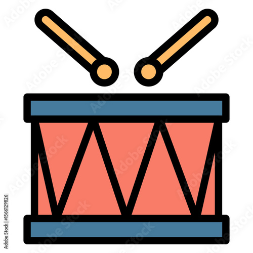Drum Solo icon vector image. Can be used for Rock and Roll.