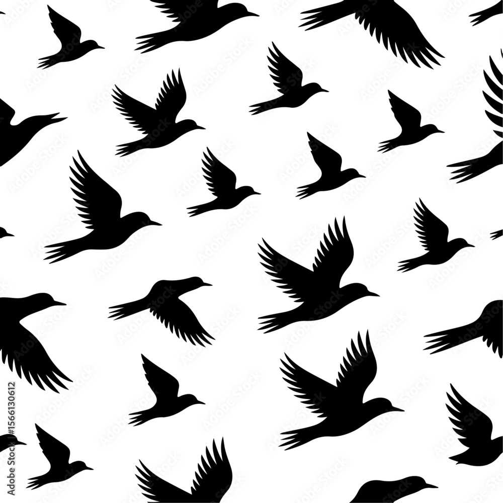 Obraz premium Unique and high quality Flock of birds silhouette set