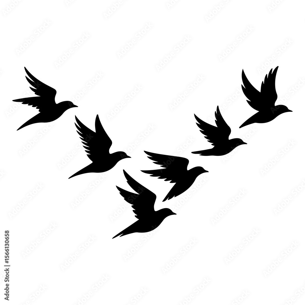 Obraz premium Unique and high quality Flock of birds silhouette set