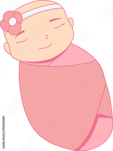 Baby Girl New Born Illustration