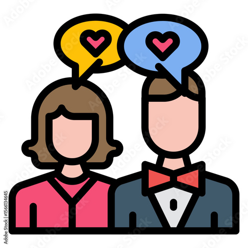 Love Confession icon vector image. Can be used for Dating App.