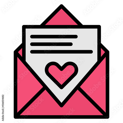 Love Letter icon vector image. Can be used for Dating App.