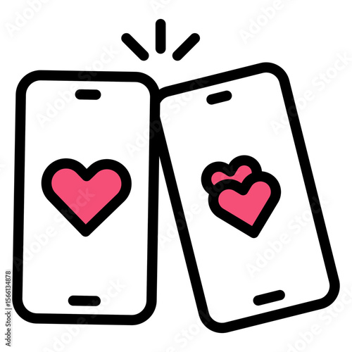 Virtual Date icon vector image. Can be used for Dating App.