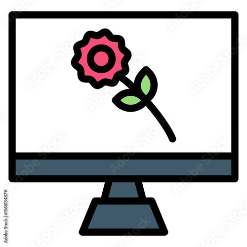 Virtual Flowers icon vector image. Can be used for Dating App.