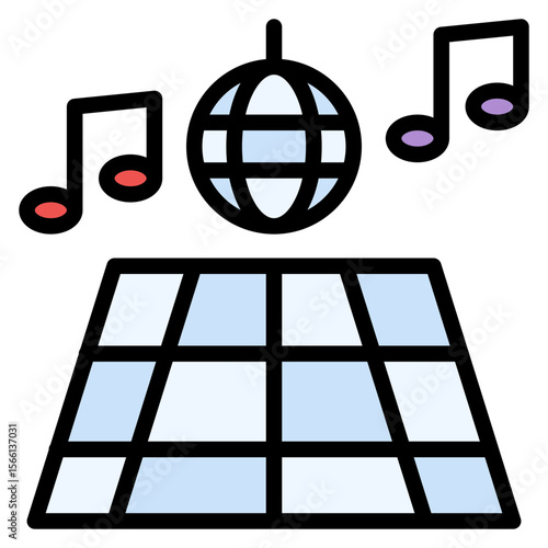 Dance Floor icon vector image. Can be used for Social Club.