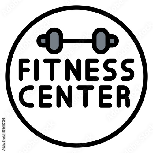 Fitness Center icon vector image. Can be used for Social Club.