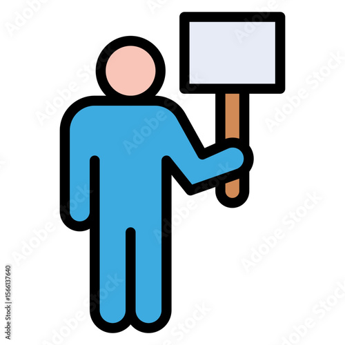 Protester icon vector image. Can be used for Protest.