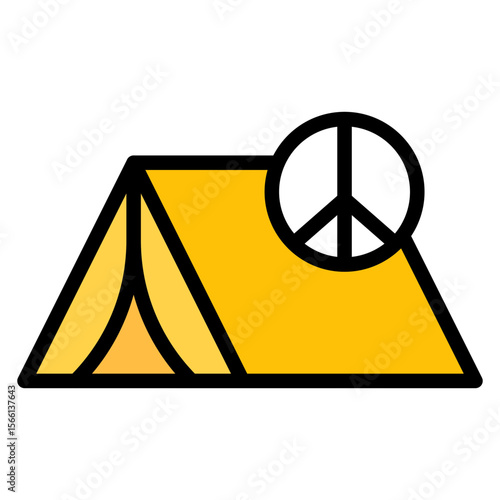 Protest Tent icon vector image. Can be used for Protest.