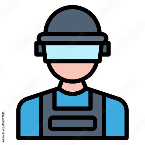 Riot Police icon vector image. Can be used for Protest.