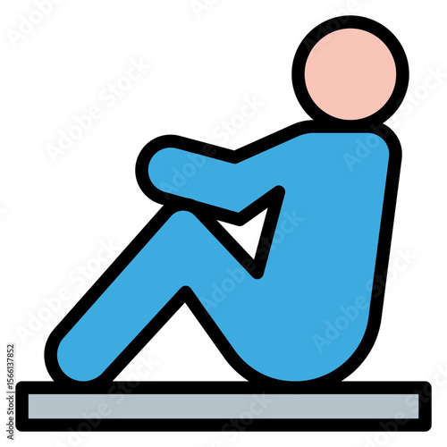 Sit in icon vector image. Can be used for Protest.
