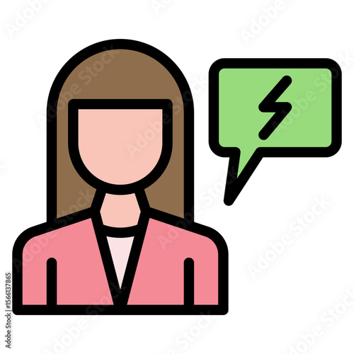 Activist Female icon vector image. Can be used for Protesting and Civil Disobedience.