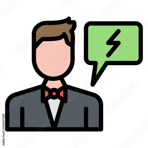 Activist Male icon vector image. Can be used for Protesting and Civil Disobedience.