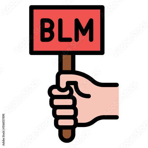 Black Lives Matter icon vector image. Can be used for Protesting and Civil Disobedience.