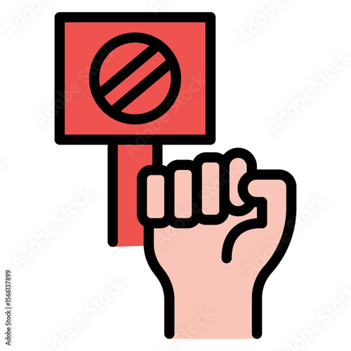 Boycott icon vector image. Can be used for Protesting and Civil Disobedience.