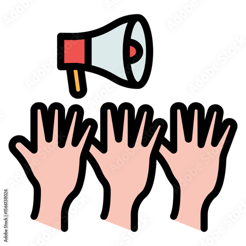 Democracy icon vector image. Can be used for Protesting and Civil Disobedience.