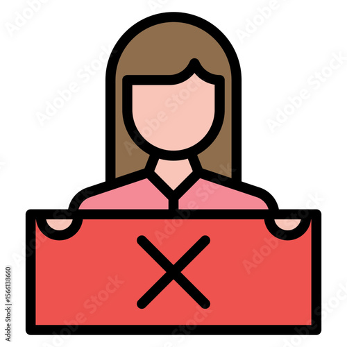Protester Female icon vector image. Can be used for Protesting and Civil Disobedience.