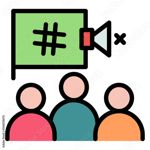 Silent Protest icon vector image. Can be used for Protesting and Civil Disobedience.