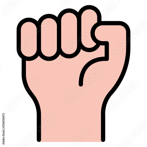 Raised Fist icon vector image. Can be used for Protesting and Civil Disobedience.