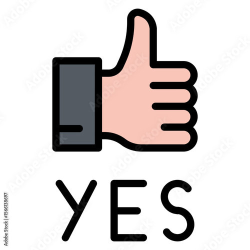 Yes icon vector image. Can be used for Protesting and Civil Disobedience.