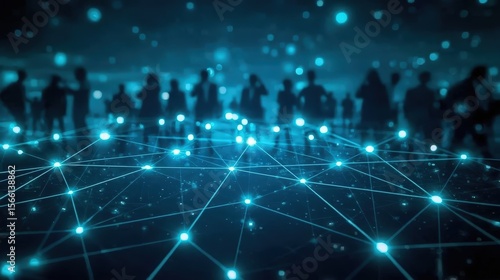 Abstract Representation of People Connected in a Global Network and Digital World