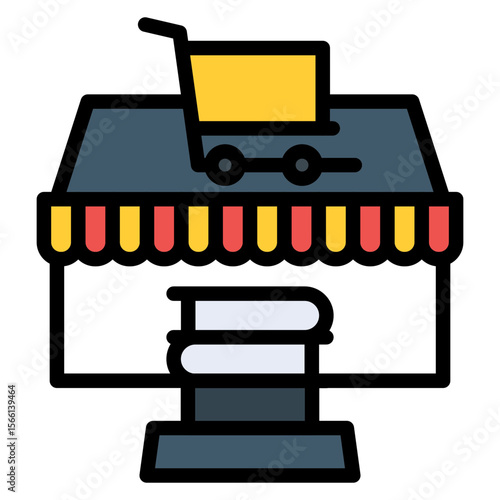 Online Book Store icon vector image. Can be used for Literature.