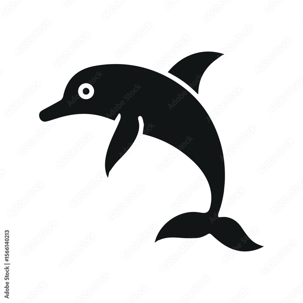 Fototapeta premium Dolphin icon set vector illustration logo sticker design silhouette 