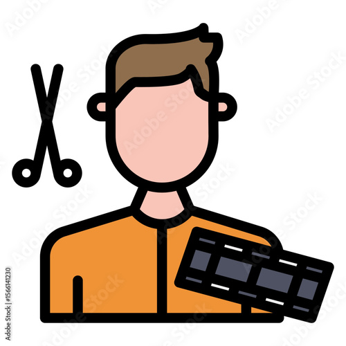 Film Editor Male icon vector image. Can be used for Filmmaking.