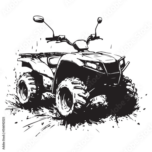 atv rider off road quad bike sketch silhouette