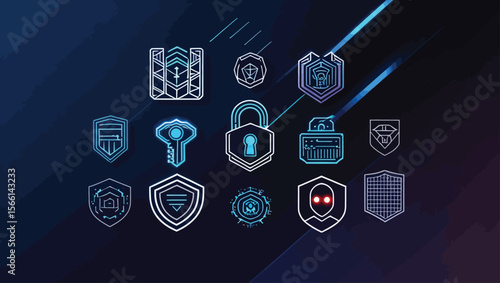 Cybersecurity Icons A Digital Landscape of Protection and Security Measures