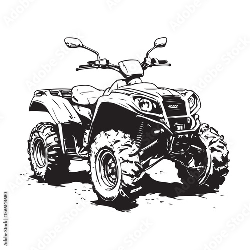 atv rider off road quad bike sketch silhouette