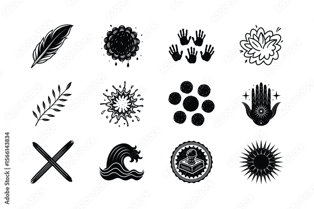 Fototapeta premium Hand-Drawn Black Paint Illustration for Creative Design