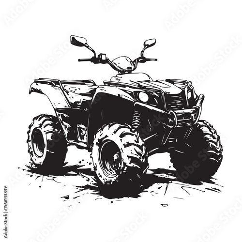 atv rider off road quad bike sketch silhouette