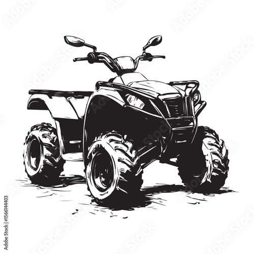 atv rider off road quad bike sketch silhouette
