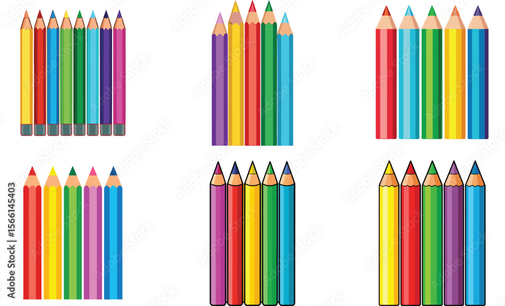 Obraz premium Colorful Pencils Art Supplies Collection Drawing Tools