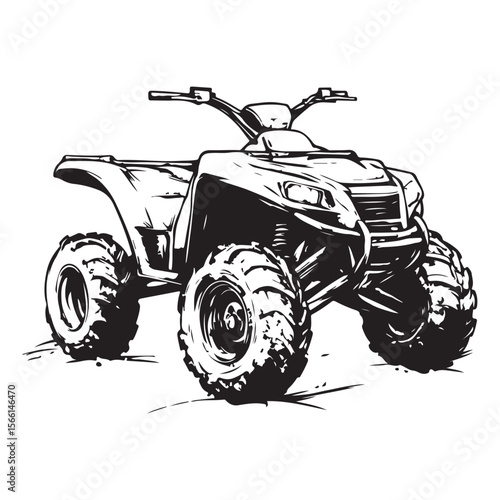 atv rider off road quad bike sketch silhouette