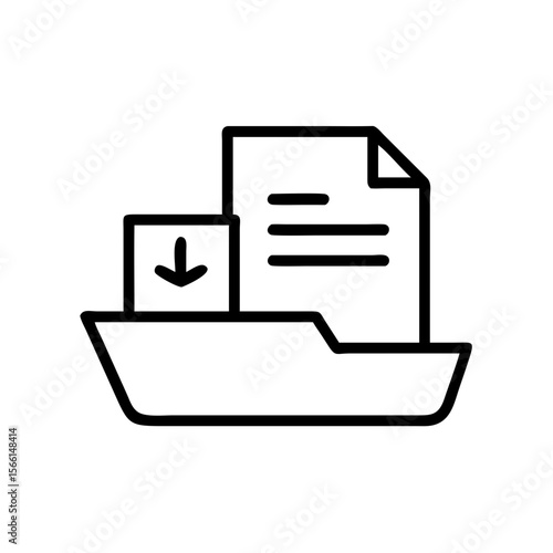 Shipping manifest with documents and package on a cargo ship icon  